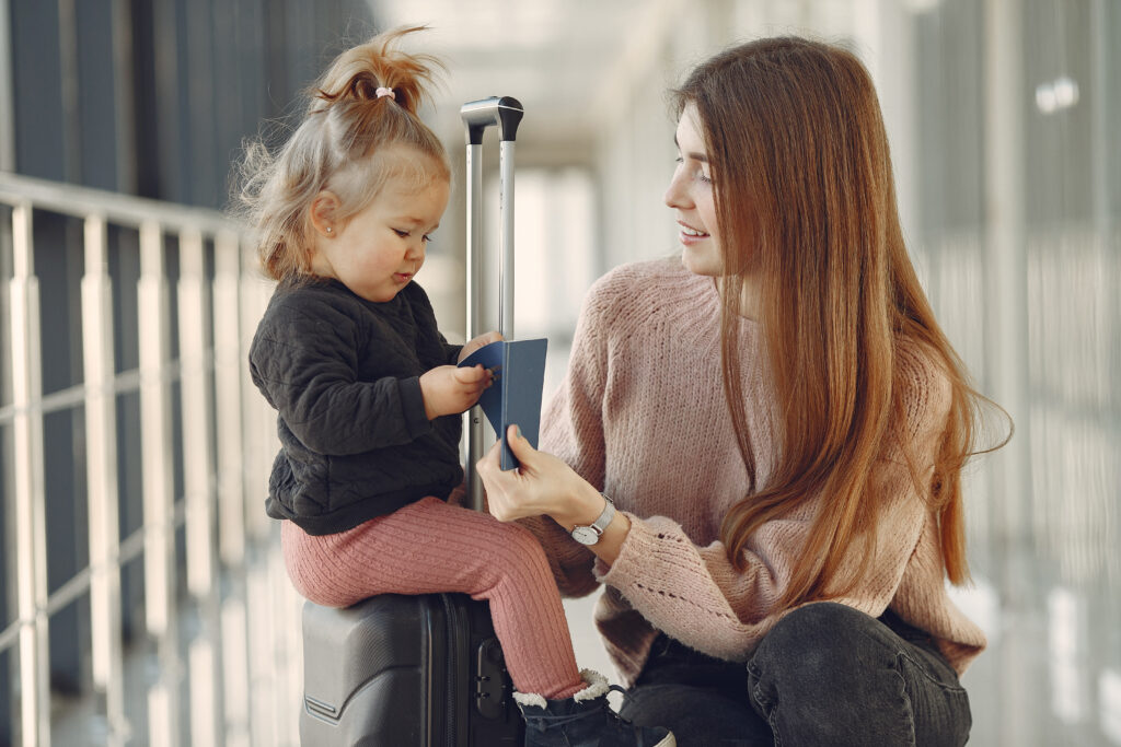 Mother and daughter registering for a nursery